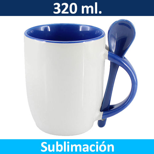 Tazón Sublimación Bicolor con Cuchara 99444 - Imagen 3