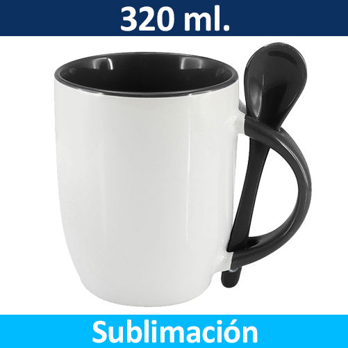 Tazón Sublimación Bicolor con Cuchara 99444 - Imagen 2