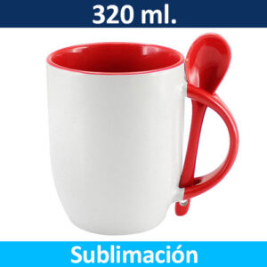 Tazón Sublimación Bicolor con Cuchara 99444 - Tazones, Termos y Mugs | MerchLAB