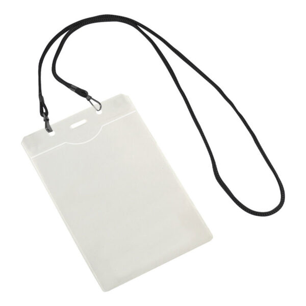 Porta-Credencial con Colgador Negro, vista 2 - Lanyards e Identificación | MerchLAB