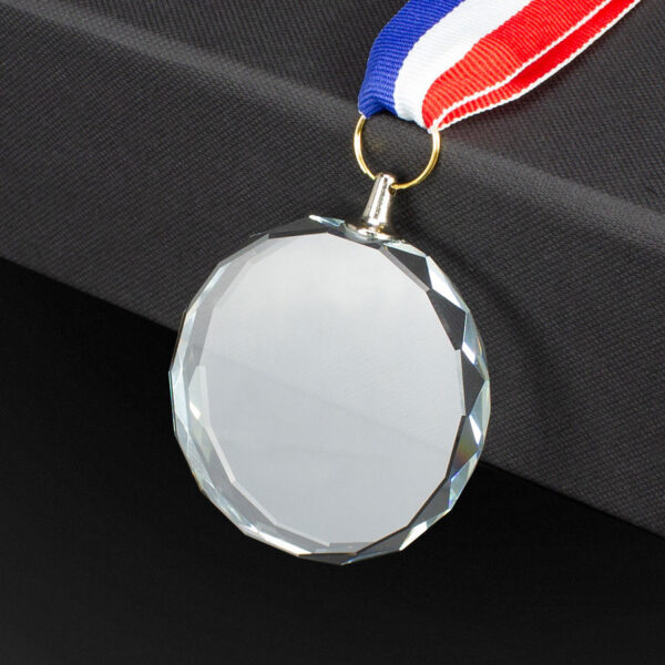 Medalla Cristal "Diamond" con cinta tricolor - Medallas | MerchLAB