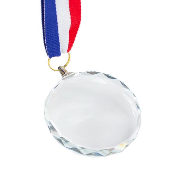 Medalla Cristal "Diamond" con cinta tricolor, vista 2 - Medallas | MerchLAB