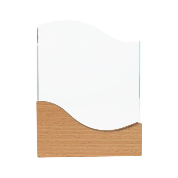Trofeo Galvano de Madera y Cristal "Wave", vista 2 - Galvano Corporativo | MerchLAB