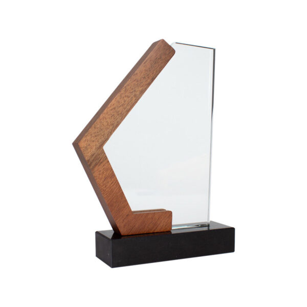 Trofeo Galvano de Madera, Mármol y Cristal "Mercx", vista 2 - Galvano Corporativo | MerchLAB
