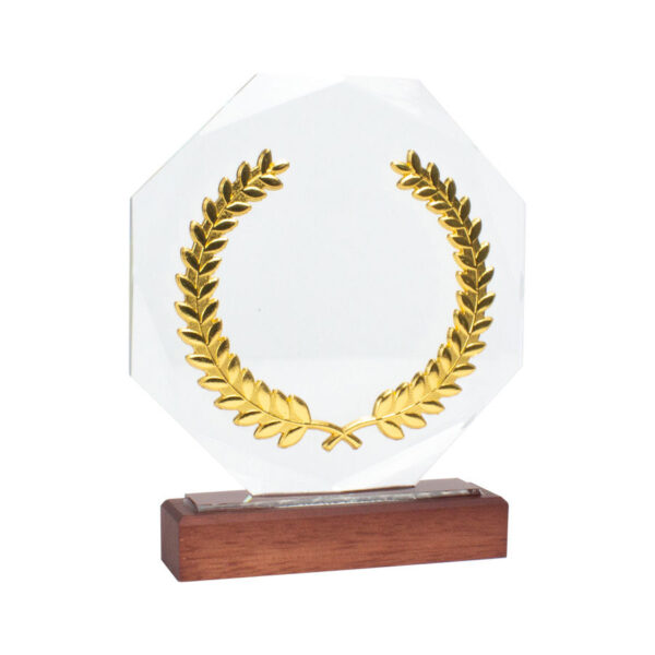 Trofeo Galvano de Madera, Cristal y Acero "Phelps" - Galvano Corporativo | MerchLAB