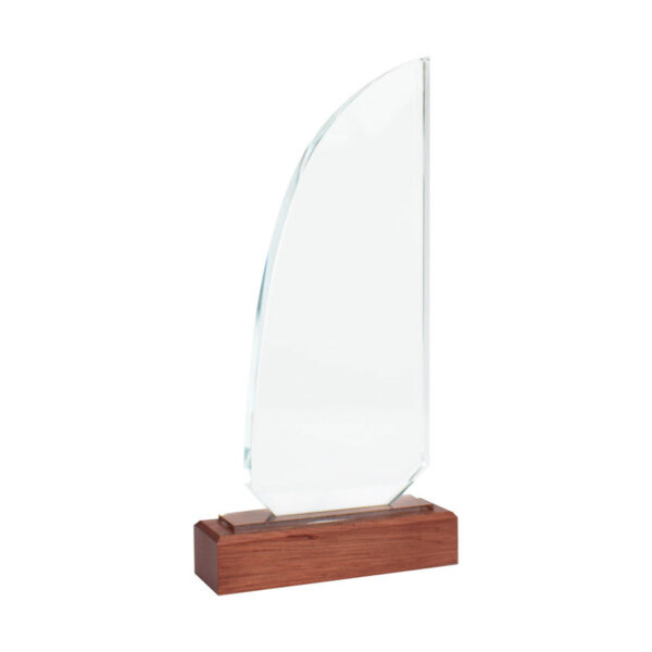 Trofeo Galvano de Madera y Cristal "Sail", vista 2 - Galvano Corporativo | MerchLAB