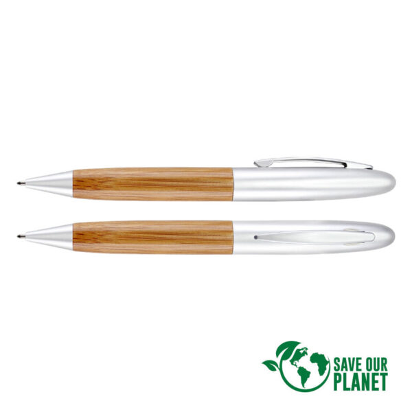 Deluxe Bolígrafo Bamboo/Metal, detalle - Bolígrafos Metálicos | MerchLAB