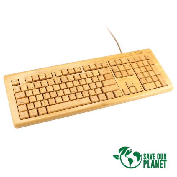 Teclado de Bamboo, detalle - Regalos Ecológicos | MerchLAB