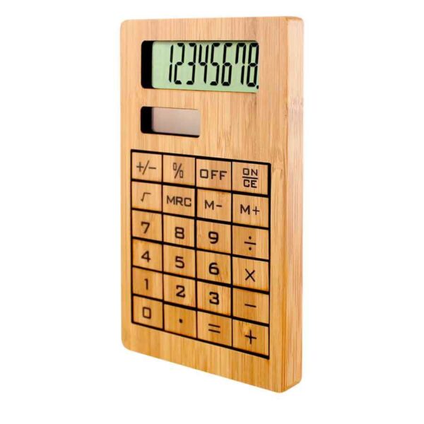 Calculadora Solar de Bamboo, vista 2 - Regalos Ecológicos | MerchLAB