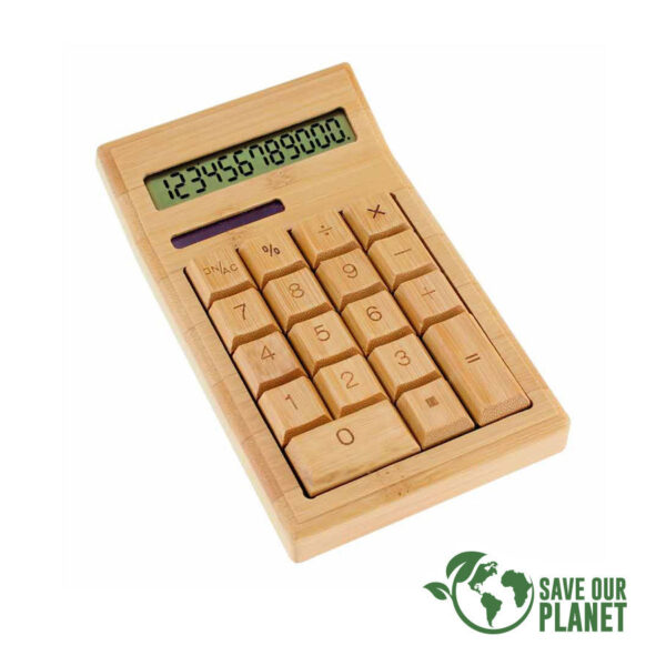 Calculadora de Bamboo, vista 2 - Regalos Ecológicos | MerchLAB