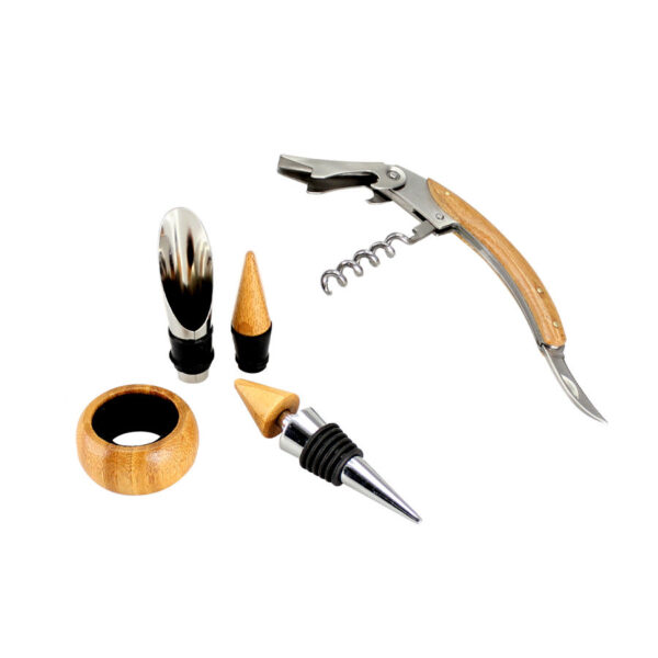 Set de Vino de Bamboo, detalle - Accesorios de Vino | MerchLAB
