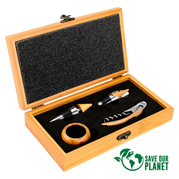 Set de Vino de Bamboo, foto 4 - Accesorios de Vino | MerchLAB