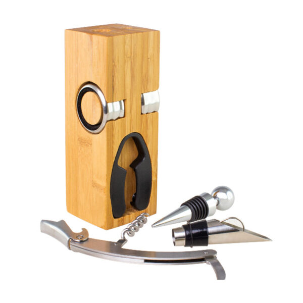 Set de Vino rectangular de Bamboo 4 Set de Vino rectangular de Bamboo, foto 4 - Accesorios de Vino | MerchLAB