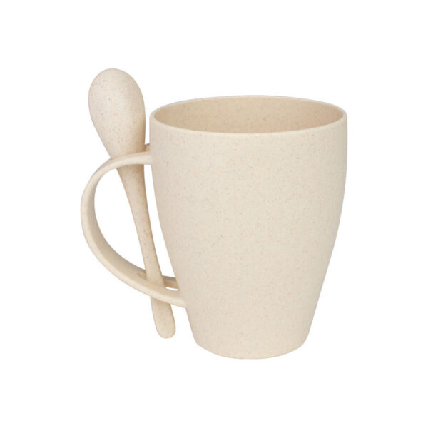 Mug de caña de Trigo con Cuchara 400cc - Tazones, Termos y Mugs | MerchLAB