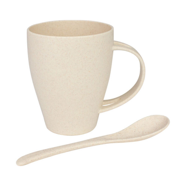 Mug de caña de Trigo con Cuchara 400cc, detalle - Tazones, Termos y Mugs | MerchLAB