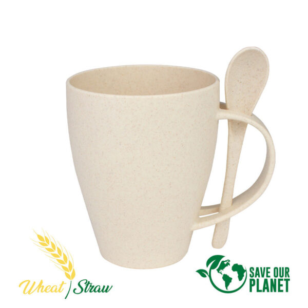 Mug de caña de Trigo con Cuchara 400cc - Imagen 10