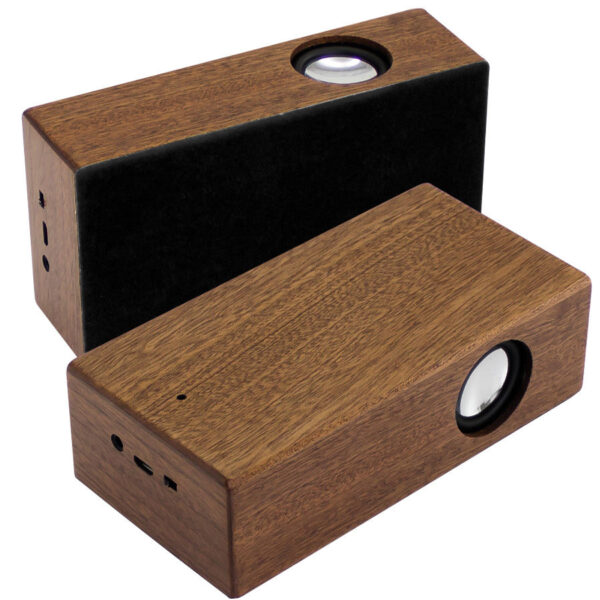 Parlante Grande Inducción Madera Nogal, detalle - Parlantes | MerchLAB