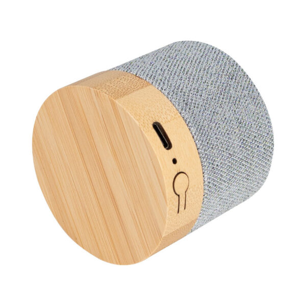 Parlante Altavoz de Bamboo y tela RPET "TRUE" 4 Parlante Altavoz de Bamboo y tela RPET "TRUE", foto 4 - Parlantes | MerchLAB