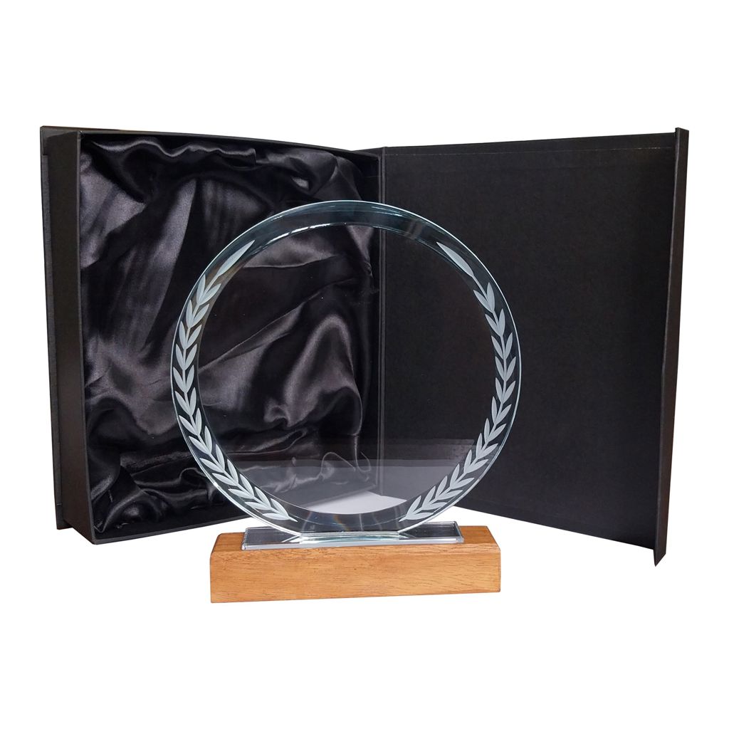Galvano Cristal con Base de Madera BLAS 29