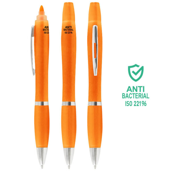 Bolígrafo Anti-Bacterial Destacador CO30, detalle - Lápices Personalizados | MerchLAB