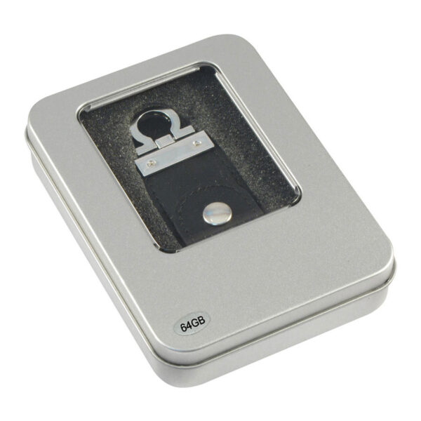 USB Pendrive 64GB Llavero de Eco-cuero, detalle - Llaveros Corporativos | MerchLAB