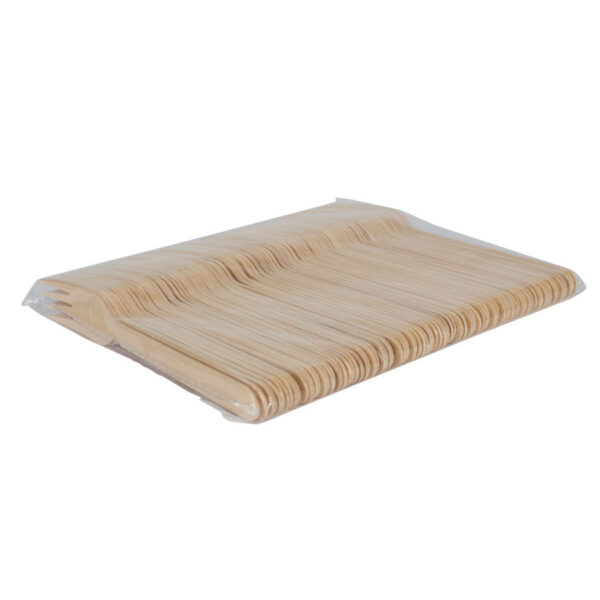Bolsa con 100 tenedores de madera de Abedul, detalle - Regalos Ecológicos | MerchLAB