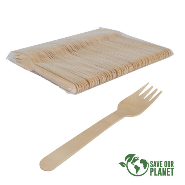 Bolsa con 100 tenedores de madera de Abedul 4 Bolsa con 100 tenedores de madera de Abedul, foto 4 - Regalos Ecológicos | MerchLAB
