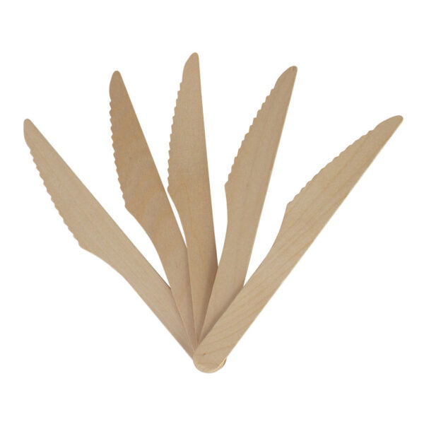 Bolsa con 100 cuchillos de madera de Abedul, vista 2 - Regalos Ecológicos | MerchLAB