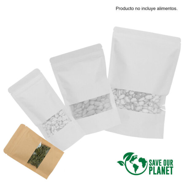 Bolsa doypack 80ml de papel kraft, para Alimentos, detalle - Bolsas de Papel | MerchLAB
