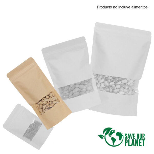 Bolsa doypack 250ml de papel kraft, para Alimentos, detalle - Bolsas de Papel | MerchLAB