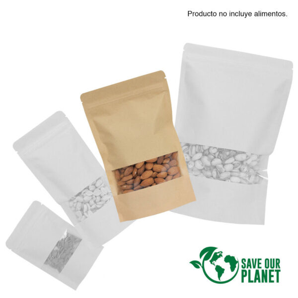 Bolsa doypack 700ml de papel kraft, para Alimentos, detalle - Bolsas de Papel | MerchLAB
