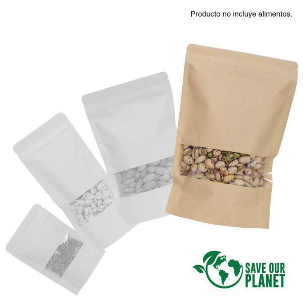 Bolsa doypack 1500ml de papel kraft, para Alimentos, detalle - Bolsas de Papel | MerchLAB