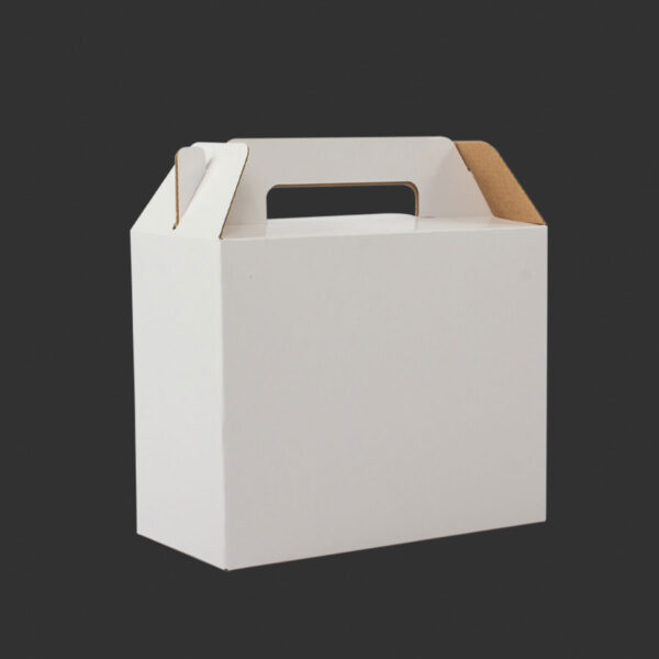 Caja autoarmable con asas, 25x20x12 cm, vista 2 - Packaging | MerchLAB