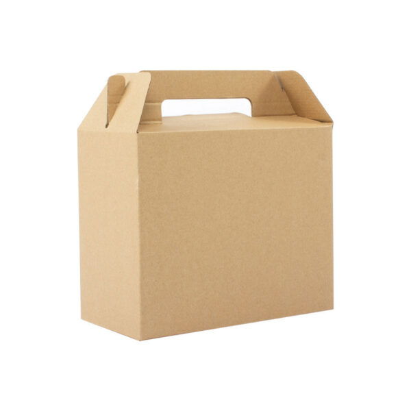 Caja autoarmable con asas, 25x20x12 cm, detalle - Packaging | MerchLAB