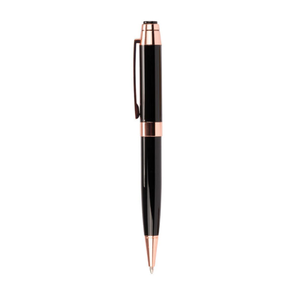 Set de Escritura "THORTON" negro con detalles encobrizados., detalle - Lápices Personalizados