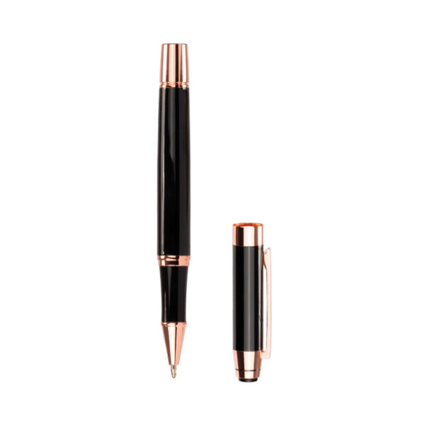 Set de Escritura "THORTON" negro con detalles encobrizados., vista 2 - Lápices Personalizados