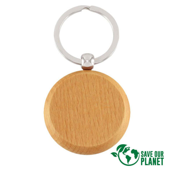 Llavero Redondo de Madera, detalle - Llaveros Corporativos | MerchLAB