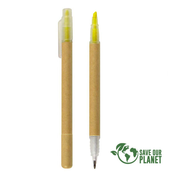 Bolígrafo/Destacador Ecológico, vista 2 - Bolígrafos Ecológicos | MerchLAB