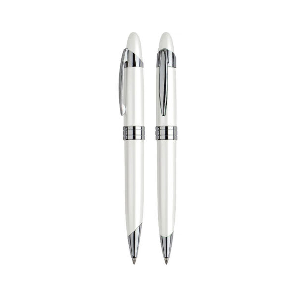 Bolígrafo Metálico White Pearl, vista 2 - Bolígrafos Metálicos | MerchLAB
