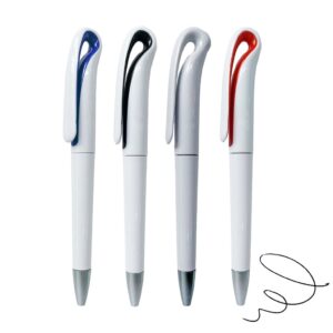 Bolígrafo plástico blanco colores L69, vista 2 - Bolígrafos de Plástico | MerchLAB