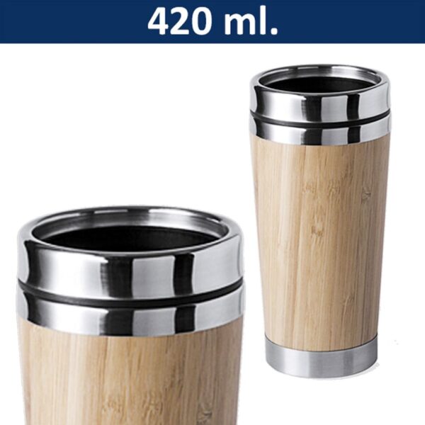 Mug Térmico Bamboo Acero Inoxidable M2 - Imagen 5