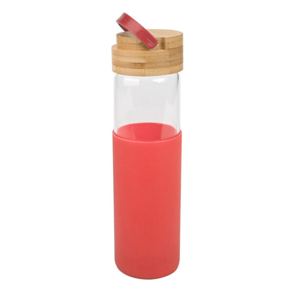 Botella de Vidrio con funda de silicona 600cc, detalle - Botellas de Vidrio | MerchLAB