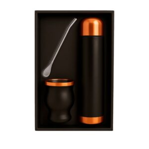 Set de Mate color Negro/Cobre con Bolso MAT03