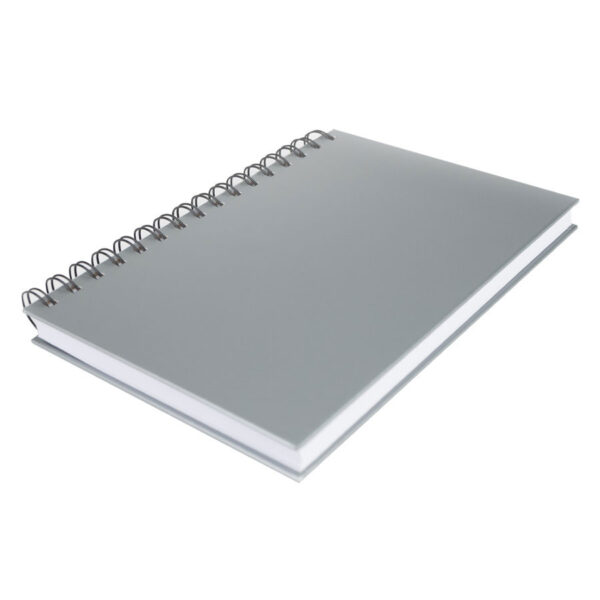Cuaderno matemáticas tapa dura plateada., vista 2 - Cuadernos Corporativos | MerchLAB