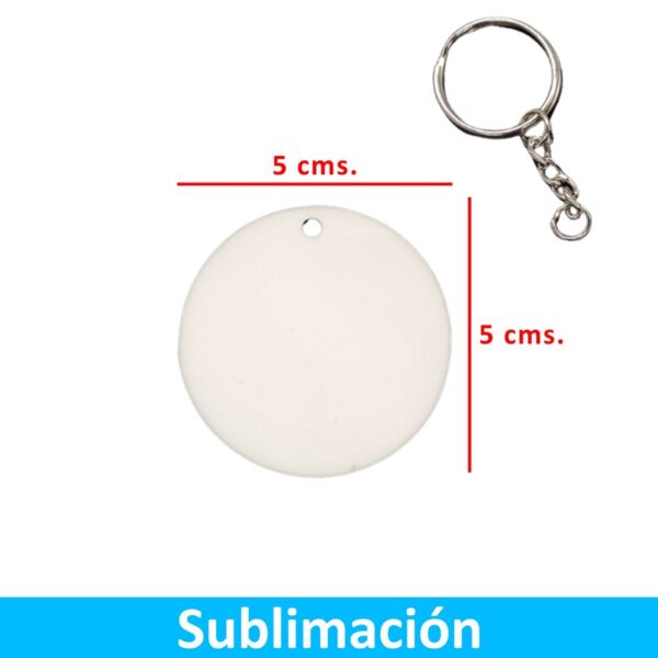 Llavero Acrílico Blanco Sublimable Redondo NI45 - Imagen 5