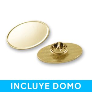 Pin con Domo ovalado OVA01 Oro, detalle - Pines | MerchLAB