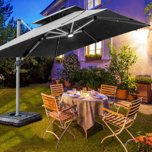 Quitasol WINDPROOF - UV - LED de 3x3M, foto 4 - Quitasoles | MerchLAB