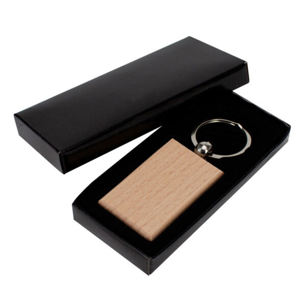 Llavero Rectangular de Madera, vista 2 - Llaveros Corporativos | MerchLAB