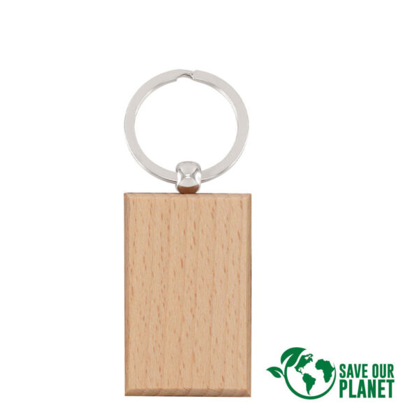 Llavero Rectangular de Madera, detalle - Llaveros Corporativos | MerchLAB