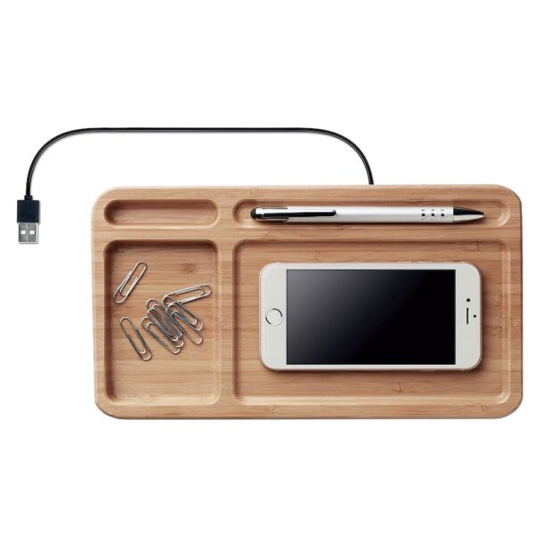 Cargador Inalámbrico Escritorio Bamboo T70 - Imagen 6